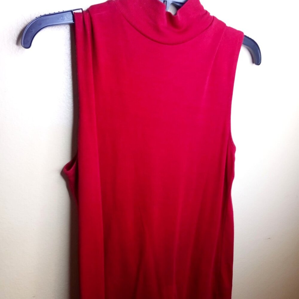 Croft & Barrow Large Women Red Sleeveless Turtleneck